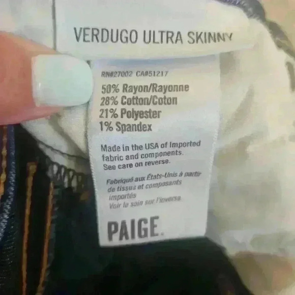 Paige Womens Dark Wash Verdugo Ultra Skinny Jeans 27 - Picture 9 of 14